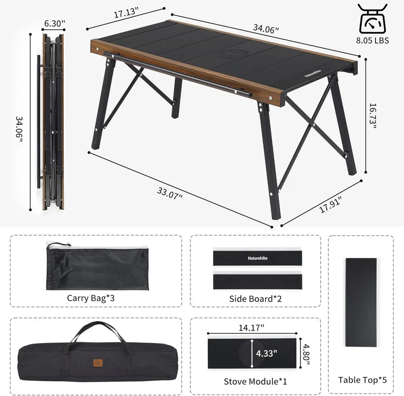 All-in-One Aluminum Camping Kitchen Table – Foldable & Portable
