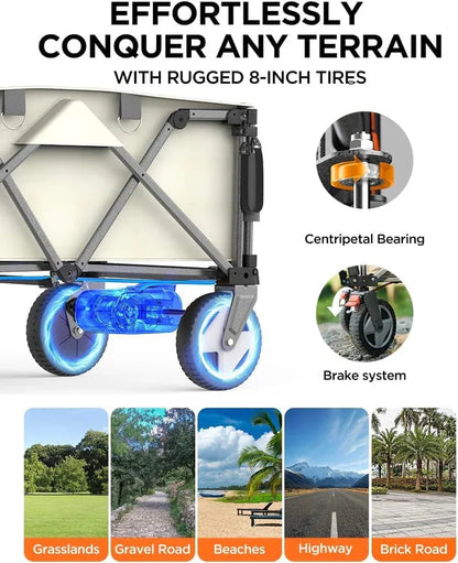 Foldable Electric Utility Wagon – Power-Assist for Heavy Loads